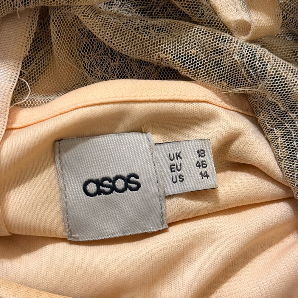 ASOS- Elegant Cream and Black Embroidered Gown - Picture 5 of 13